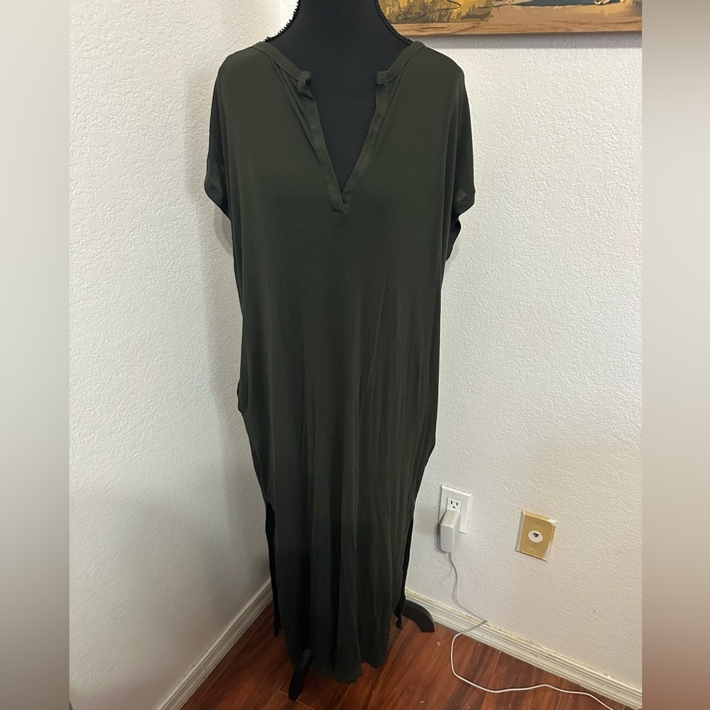 T Alexander Wang Olive Green Midi dress with pockets - Size Small